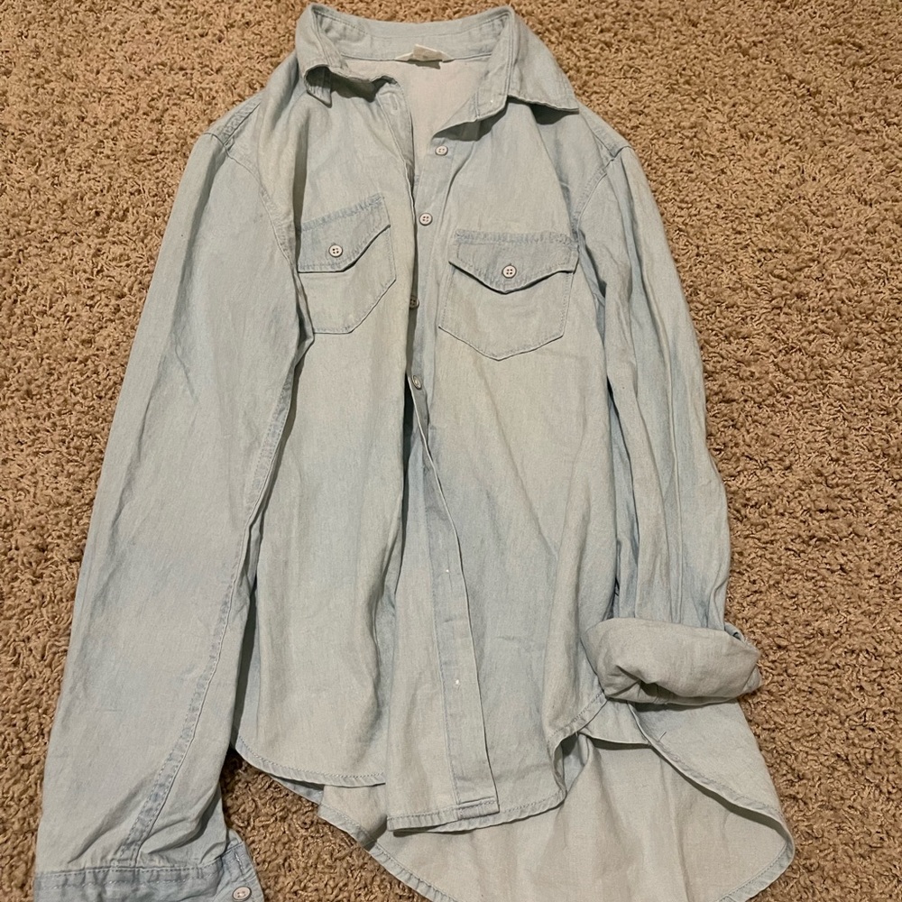 Light blue button down shirt